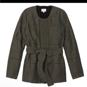 Wilfred Quilted and Belted Washed Black  Coat